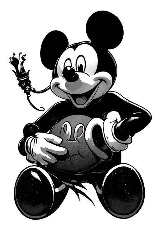 goofy mickey mouse king krule cover art tattoo tattoo design idea