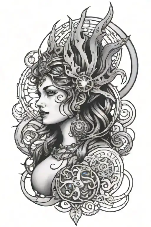 Hecate goddess tattoo design idea