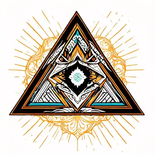 triangle illusion tattoo design idea