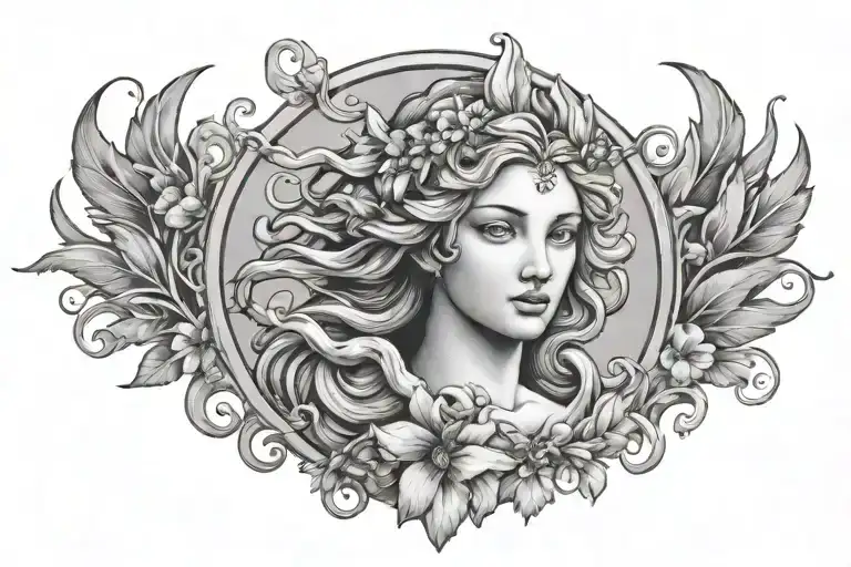 aphrodite goddess tattoo design idea