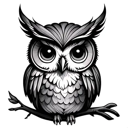 Cute Owl tattoo design idea