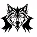 three wolves front view tattoo design idea