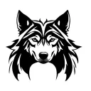 three wolves front view tattoo design idea