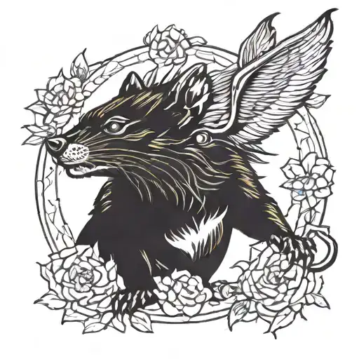 Tasmanian devil with angel halo on head  tattoo design idea