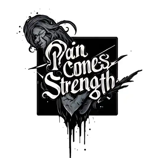 Pain Comes Strength tattoo design idea
