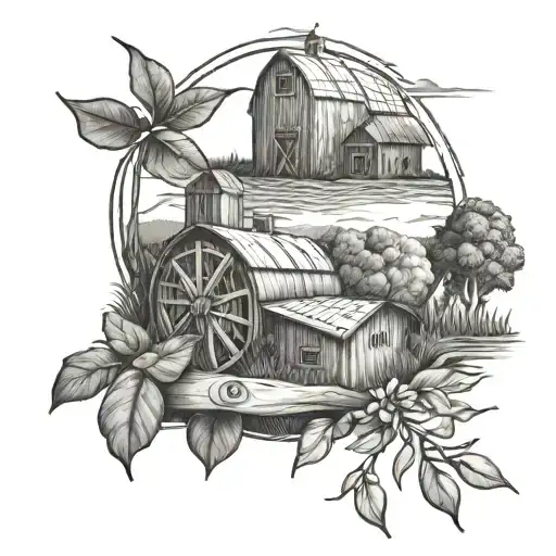 Farm tattoo design idea