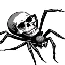 spider and skull tattoo design idea