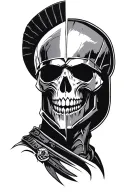 computer, skull, spartan warrior tattoo design idea