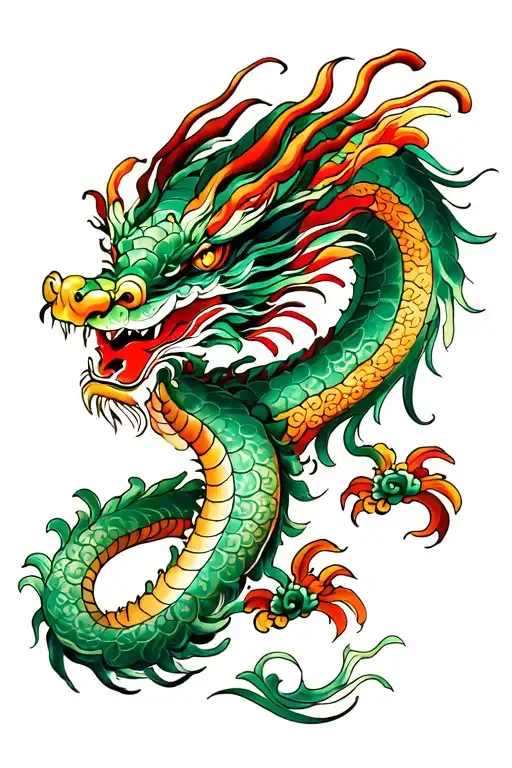 Jade Dragon tattoo design idea