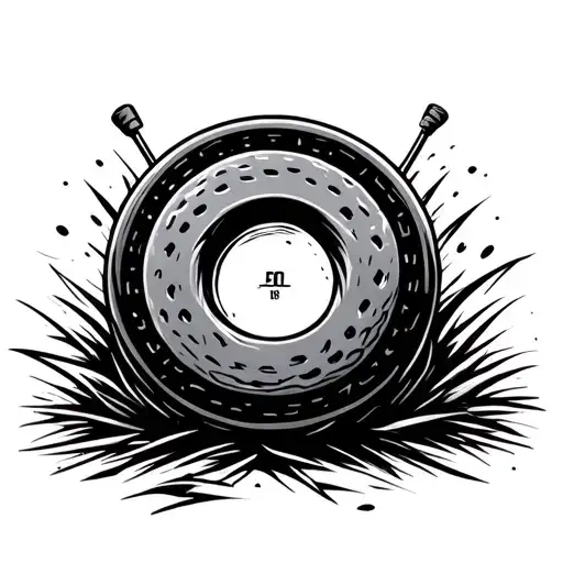 disc golf basket tattoo design idea