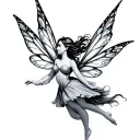 fairy flying tattoo design idea