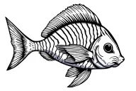 striped squirrelfish with simple lines and standard fish outline tattoo design idea