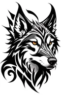 wolf head tribal design tattoo design idea