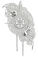 Mitolojik and Power Peace Knowledge tattoo design idea