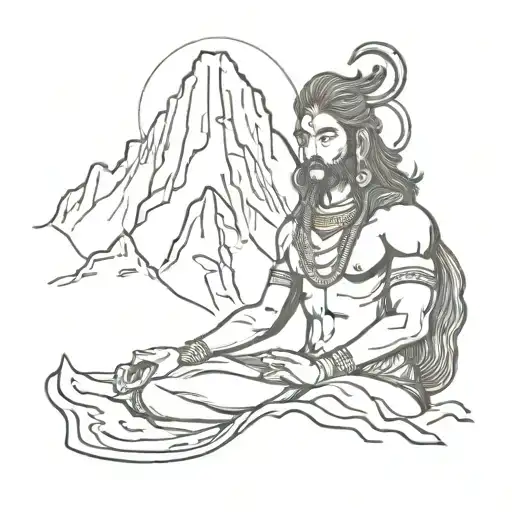 lord shiva in kailash mountain tattoo tattoo design idea