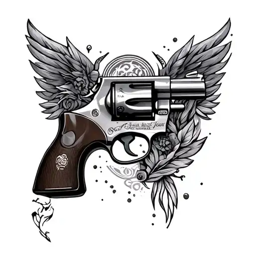 Revolver tattoo design idea