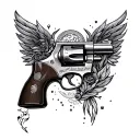 Revolver tattoo design idea