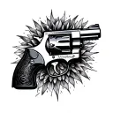 Revolver tattoo design idea