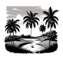 golf tattoo with palm trees tattoo design idea