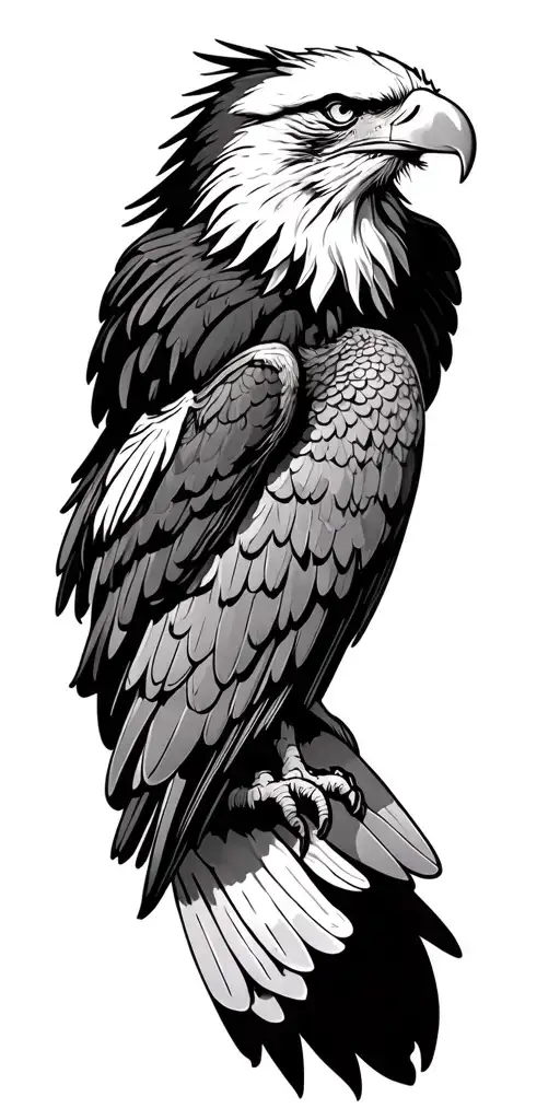 animal sleeve tattoo featuring an eagle at the top tattoo design idea