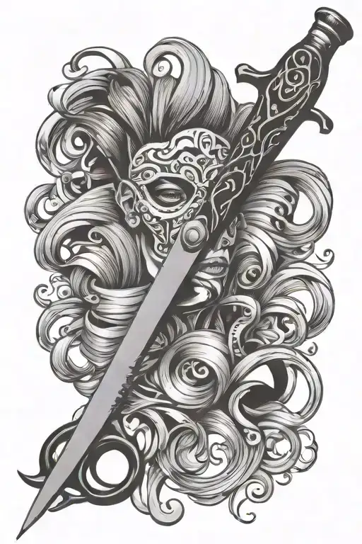 hair stylist scissors hair clippers tattoo design idea