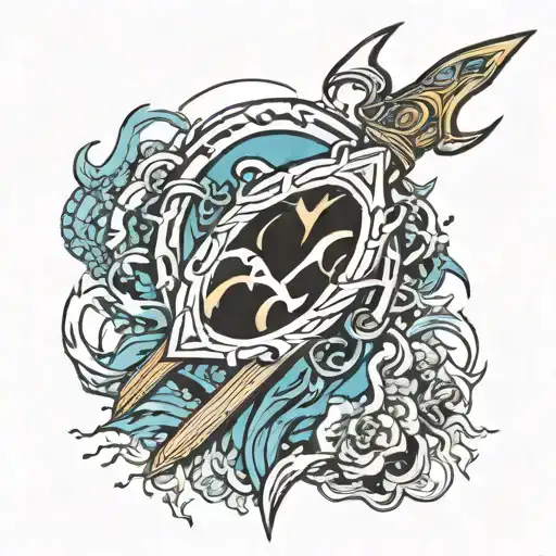 Percy Jackson trident tattoo design idea