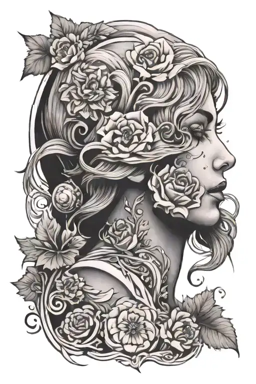 lost loved one side tattoo design idea