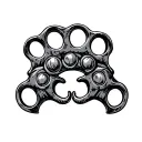 sketch of brass knuckles in Japanese style tattoo design idea