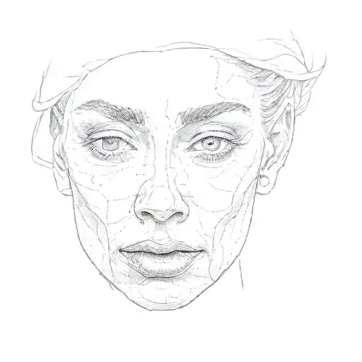 a woman's face tattoo design idea