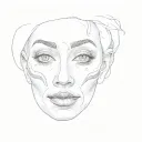 a woman's face tattoo design idea