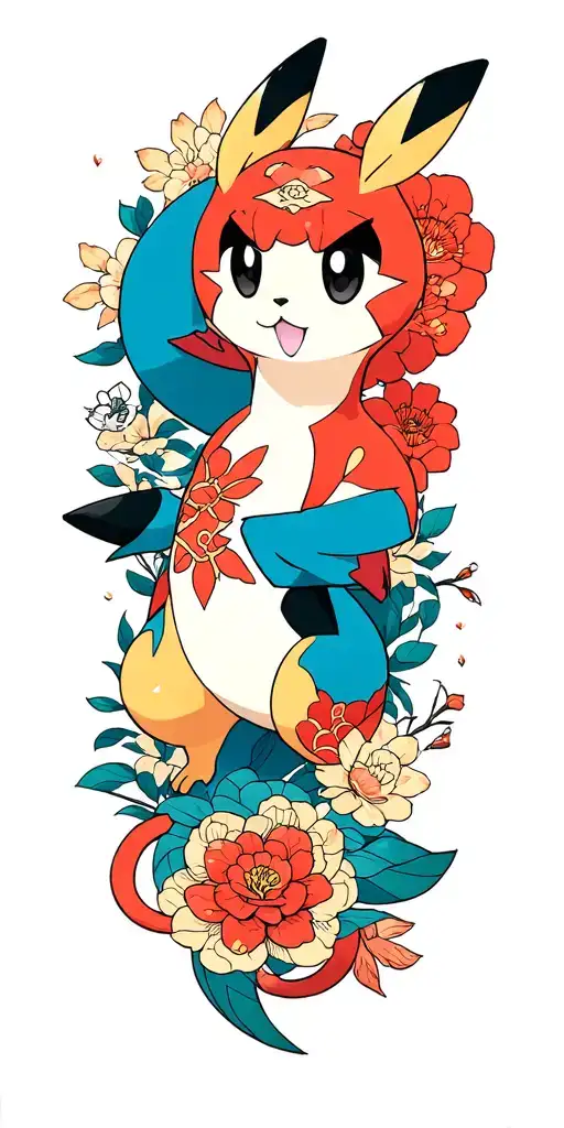 pokemon sleeve tattoo design idea