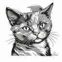 calico cat tattoo design idea