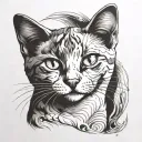 calico cat tattoo design idea