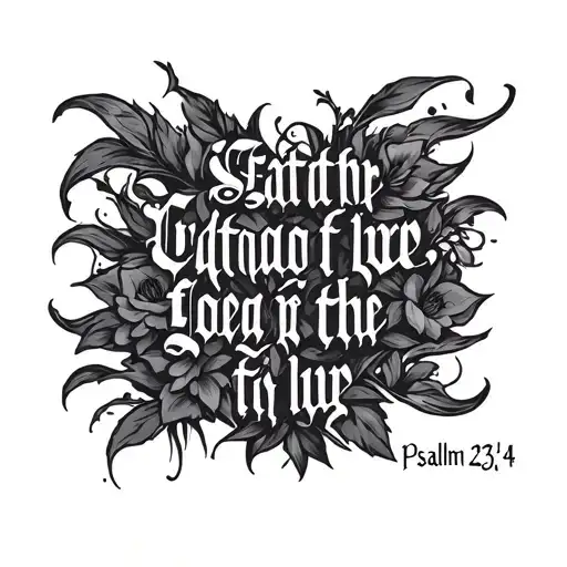 "psalm 23:4" psalm 23:4 tattoo design idea