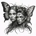 lesbian swamp fairies tattoo design idea