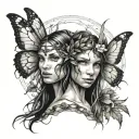 lesbian swamp fairies tattoo design idea