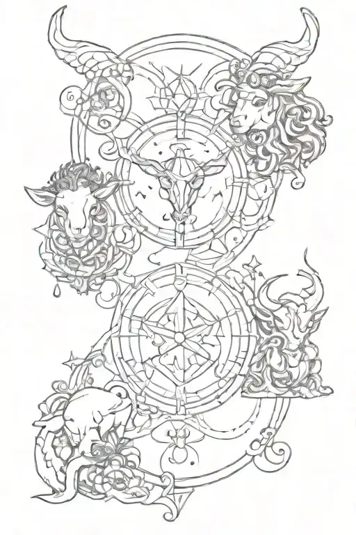 zodiac signs taurus virtigo gemini Sagittarius sign tattoo design idea