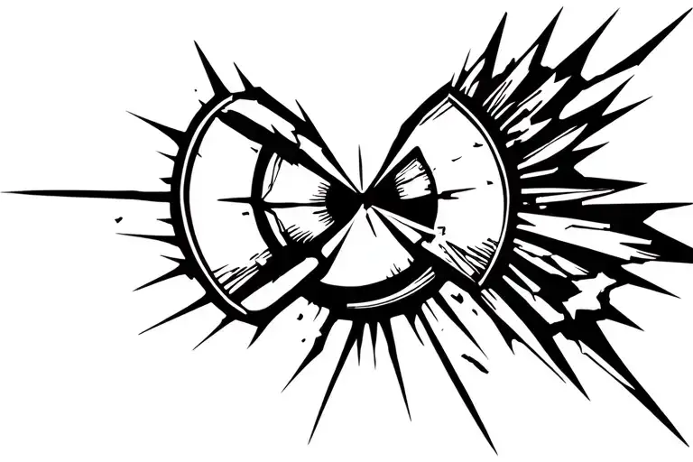 broken hourglass tattoo design idea