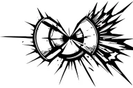 broken hourglass tattoo design idea