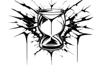 broken hourglass tattoo design idea