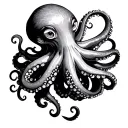 Feminine Octopus tattoo design idea