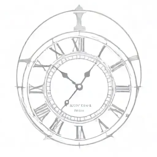 Roman numeral clock with letters instead of numbers tattoo design idea
