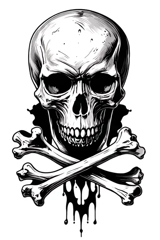 skull and bones 9 tears tattoo design idea
