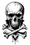 skull and bones 9 tears tattoo design idea