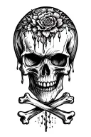 skull and bones 9 tears tattoo design idea
