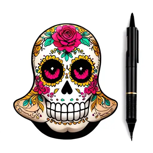 Nesting Doll sugar skull tattoo design idea
