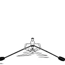 single scull rowing skiff with riggers and oars tattoo design idea