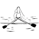 single scull rowing skiff with riggers and oars tattoo design idea