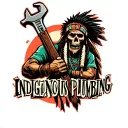 "Indigenous Plumbing " gangsta Native American holding wrench tattoo design idea