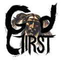 "GOD FIRST" jesus face tattoo design idea